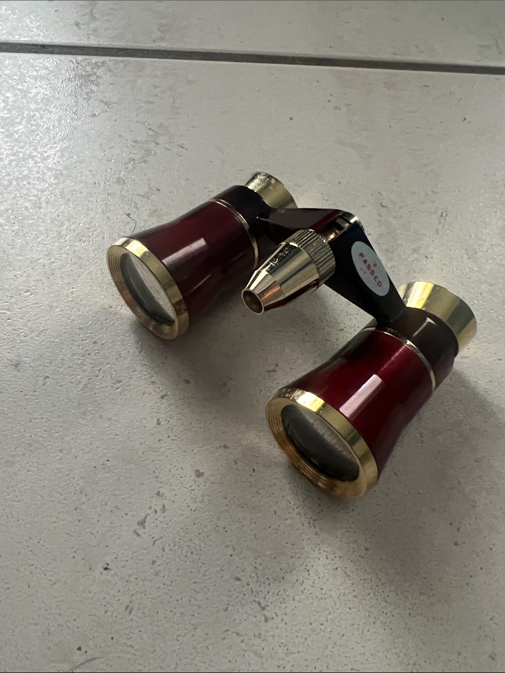 Men's Tasso Burgundy and Gold Theater - Classic Compact Binoculars